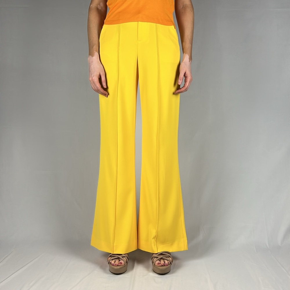 Alice + Olivia Dylan High Waisted Wide Leg Pant Goldenrod size 4